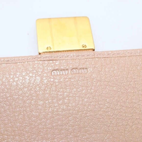 Authentic Miu Miu Chain Wallet Leather Pink Gold bst272-120225 - Picture 13 of 16